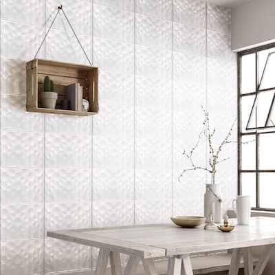 Merola Tile More Pure Matte White 9-7/8" x 15-3/4" Ceramic Wall Tile