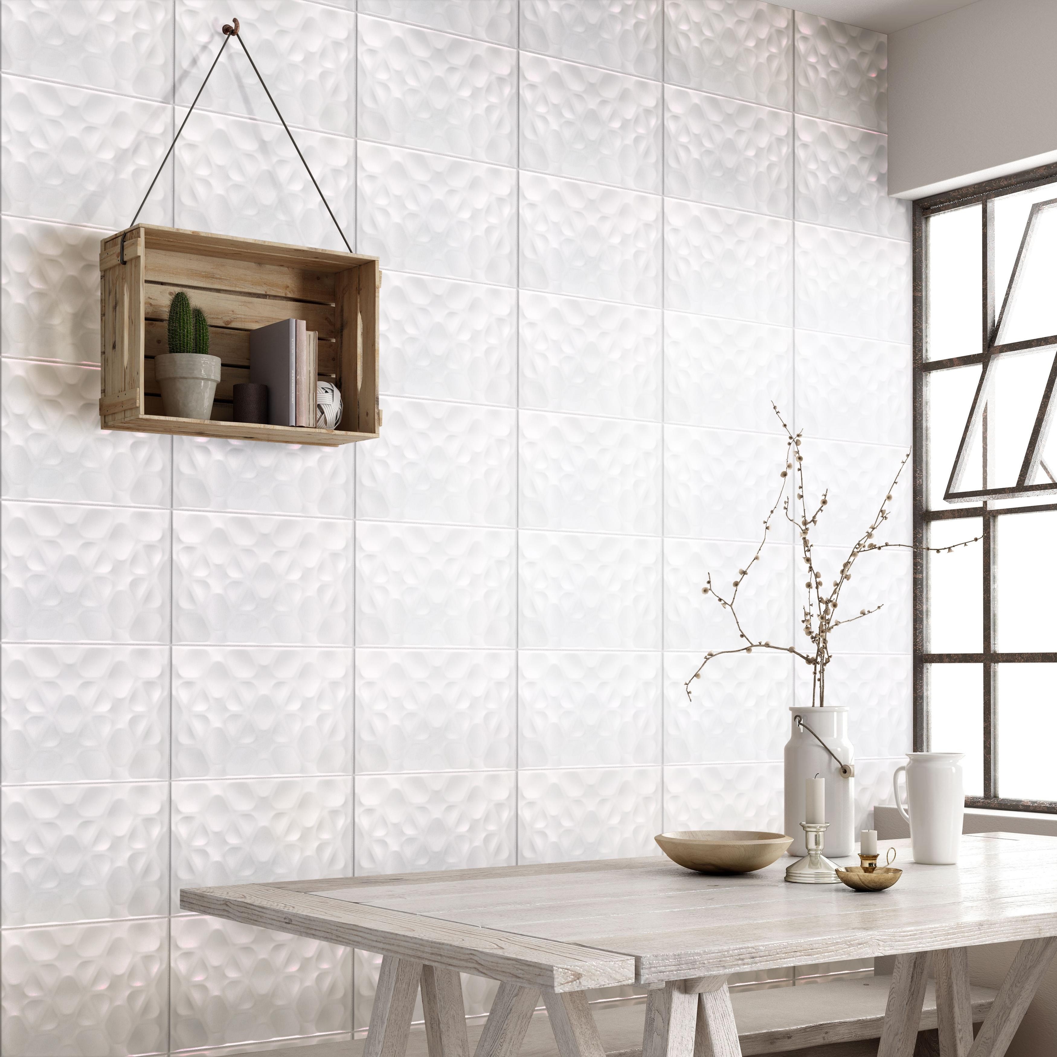 Merola Tile More Pure Matte White 9-7/8" x 15-3/4" Ceramic Wall Tile