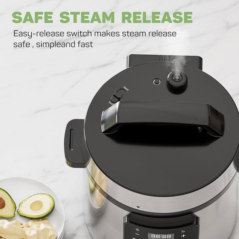 Electric Pressure Cooker, Upgraded 6 Quart/8 Quart 12-in-1 Multicooker, Stainless Steel Slow Cooker, Rice Cooker, Steamer, Sauté