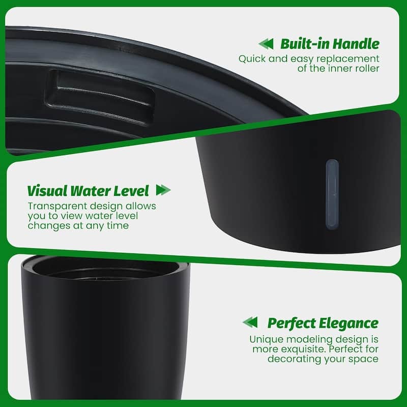 Set of 2 Tall 16" Self-Watering Planters, Flower Pots with Built-in Drainage