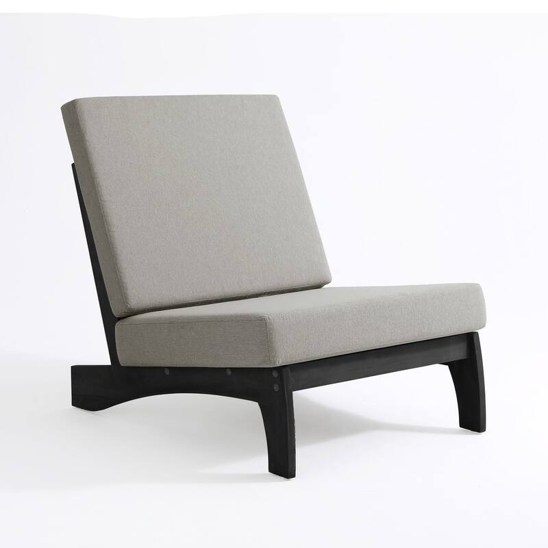 4 Set Outdoor Patio Teak Wood Club Chairs Loveseat with Cushion