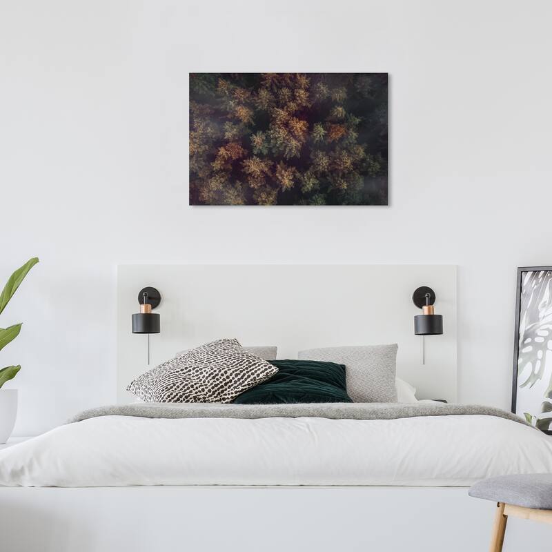 Wynwood Studio Canvas Floral and Botanical Top of Trees Green and Modern & Contemporary Wall Art Canvas Print - 24 x 36