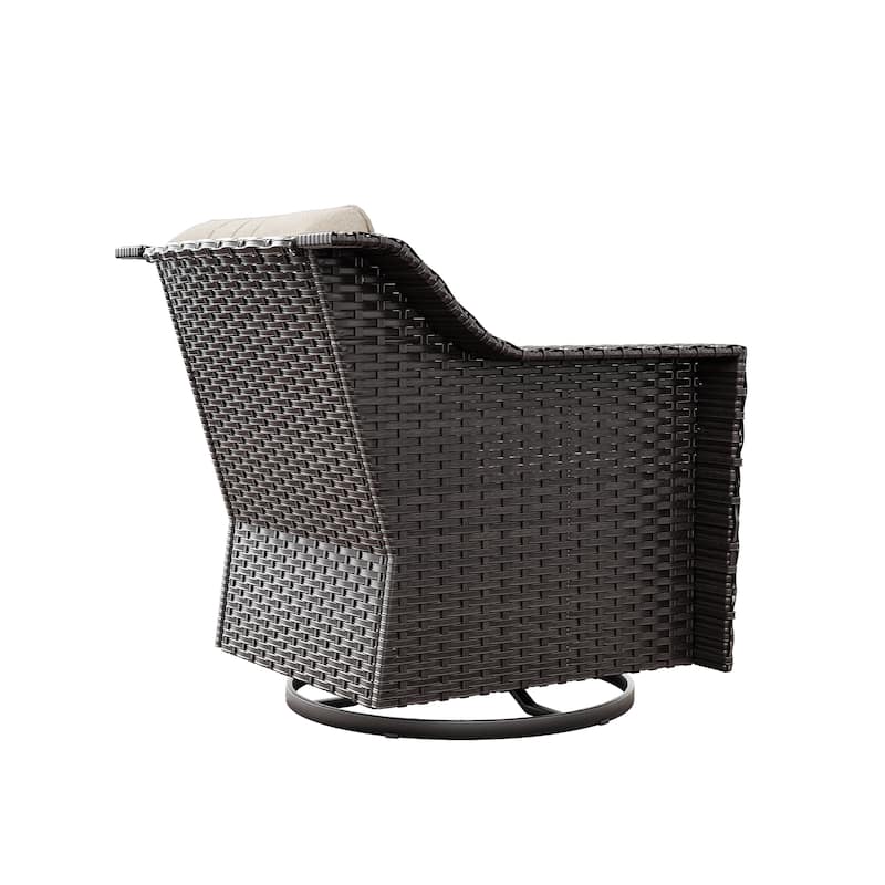 Cozywor Outdoor Patio Swivel Rattan Rocking Wicker Chair - N/A