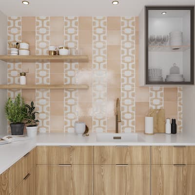 Cadence 8x8 White Faded Terracotta Porcelain Square Motif Wall and Floor Tile (12.49 sq ft/case) - 29 Pack