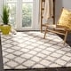 preview thumbnail 5 of 60, SAFAVIEH Dallas Shag Melahat Trellis 1.5-inch Thick Rug 5'1" x 7'6" - Ivory/Grey - Rectangle