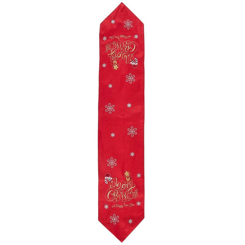 Violet Linen Seasonal Xmas Christmas Holiday Glories Pattern, 13 Inch by 70 Inch, Decorative Table Runners