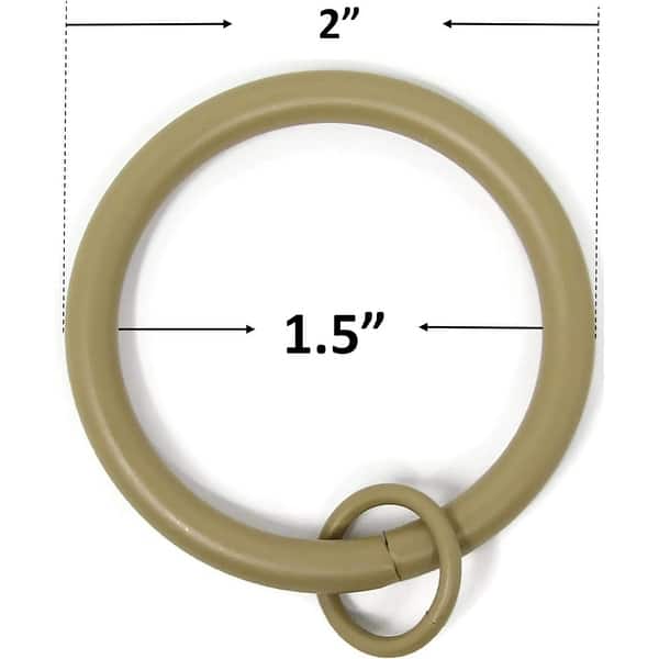 dimension image slide 2 of 6, Set of 14 Solid Metal Window Drapery Curtain Panel Ring with Eyelet, 1.5" Inner Diameter, Fits Up to 1.25" Rod