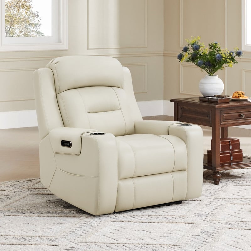 Anya Power Genuine Leather Recliner Chair Lay Flat Recliner