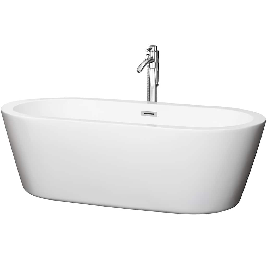 Wyndham Collection Mermaid 71" Free Standing Acrylic Soaking Tub with