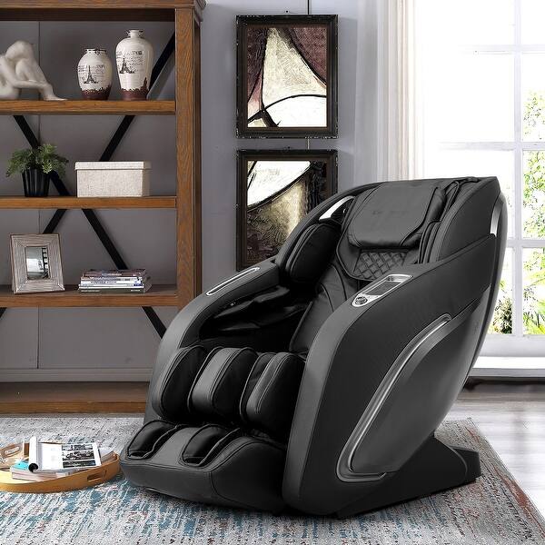 slide 2 of 28, Ghaw Modern Faux Leather LED Zero Gravity Massage Chair with Bluetooth Speaker and USB Port by Furniture of America