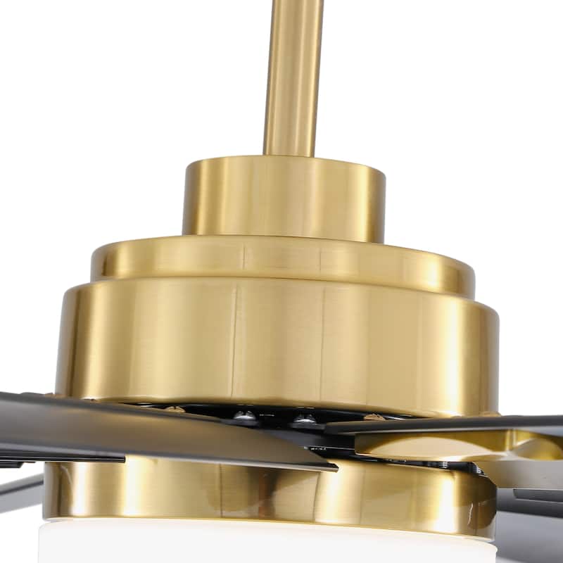 72-in Gold LED Indoor Chandelier Ceiling Fan with Light Remote (8-Blade)