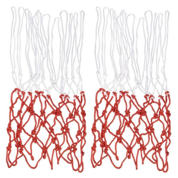 slide 2 of 7, 2Pcs 17.7" Polyester Basketball Hoop Net Replacement, White Red