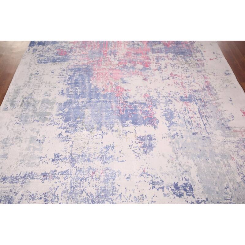 All-Over Abstract Contemporary Rug Hand-Knotted Bedroom Wool Carpet - 6'7"x 10'2"