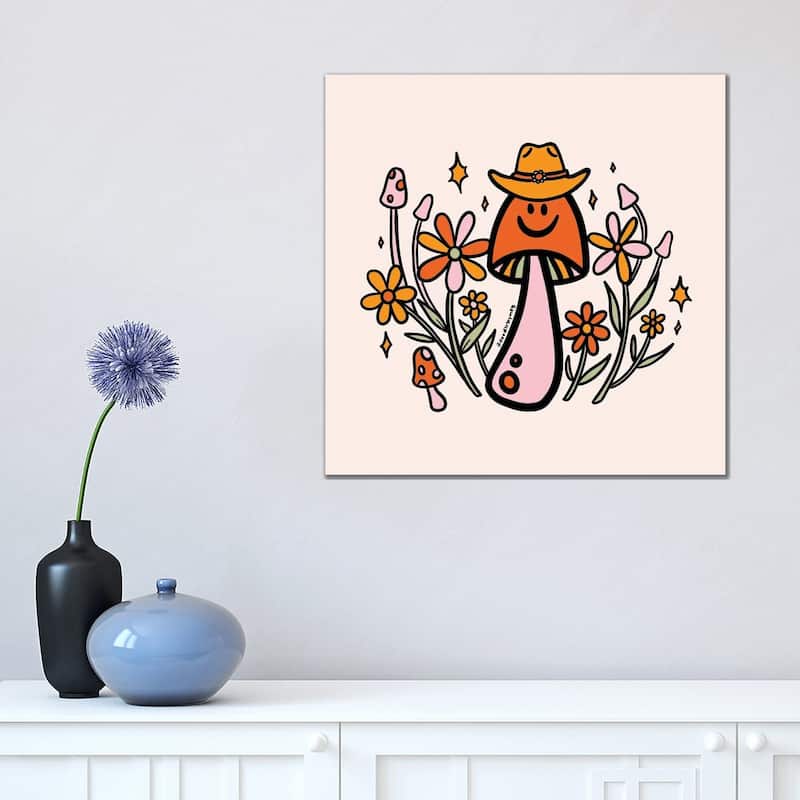 iCanvas "Mushroom Cowboy" by Doodle By Meg Canvas Print - 18x18x1.5