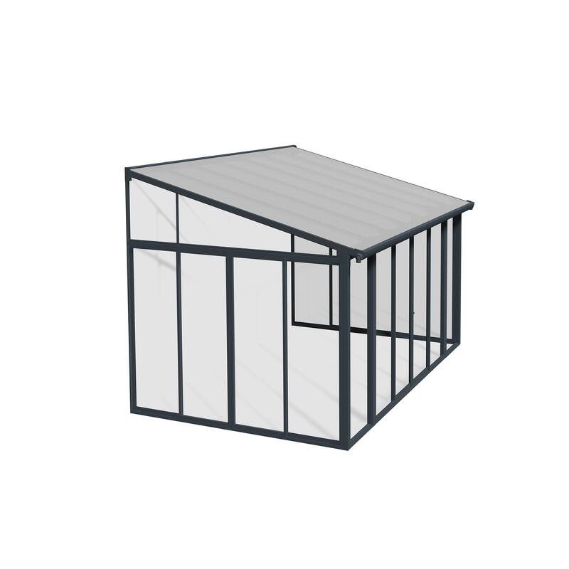 SanRemo 10ft & 13ft White & Grey Sunroom, Patio Enclosure and Solarium