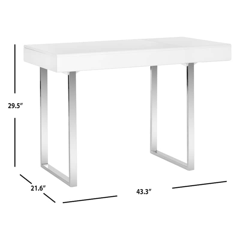 SAFAVIEH Darleen Modern Glam Modern White/ Chrome Desk