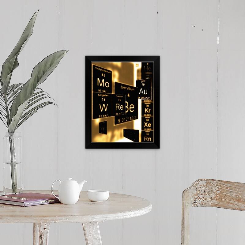 "Three Dimensional Periodic Table of Elements" Black Framed Print - Wood - Portrait - All Seasons - Rectangle - Black - 1 Piece - 16 x 20 - Includes Hardware