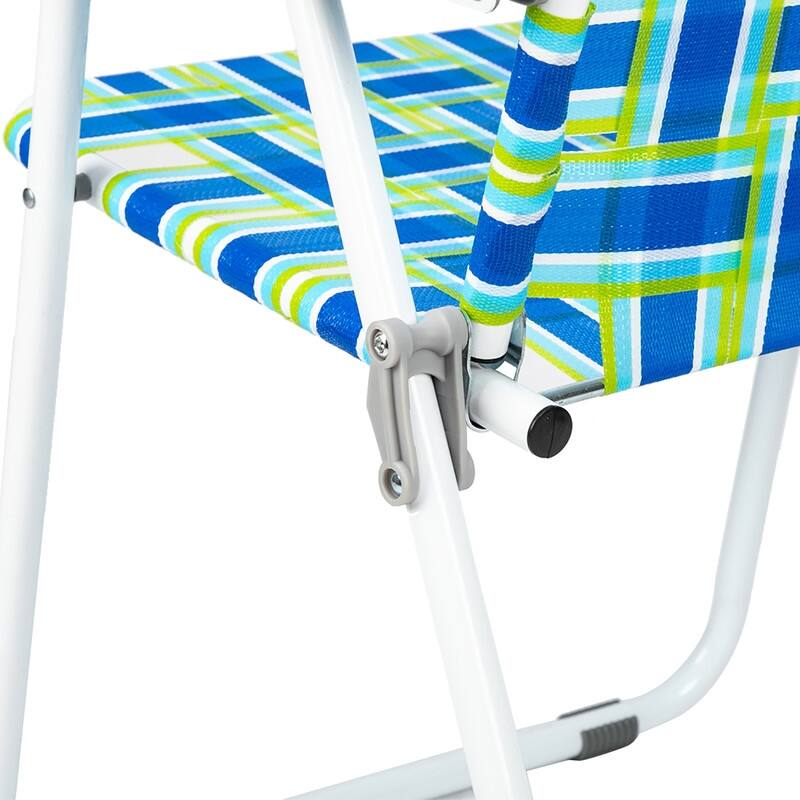 2 pcs Steel Tube Folding Beach Chair Bearing 120kg