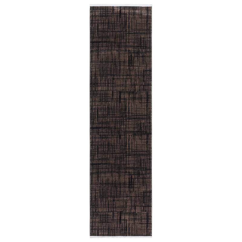 SAFAVIEH Mila Adelmira Modern & Contemporary Rug - 2'2" x 8' Runner - Brown/Black