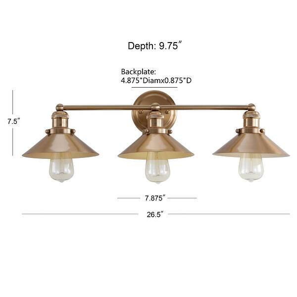 dimension image slide 12 of 22, JONATHAN Y Florence Metal Shade Sconce