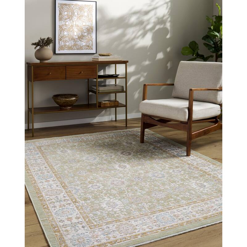 Livabliss Amir Traditional Area Rug - Sage - 5'3" x 7'