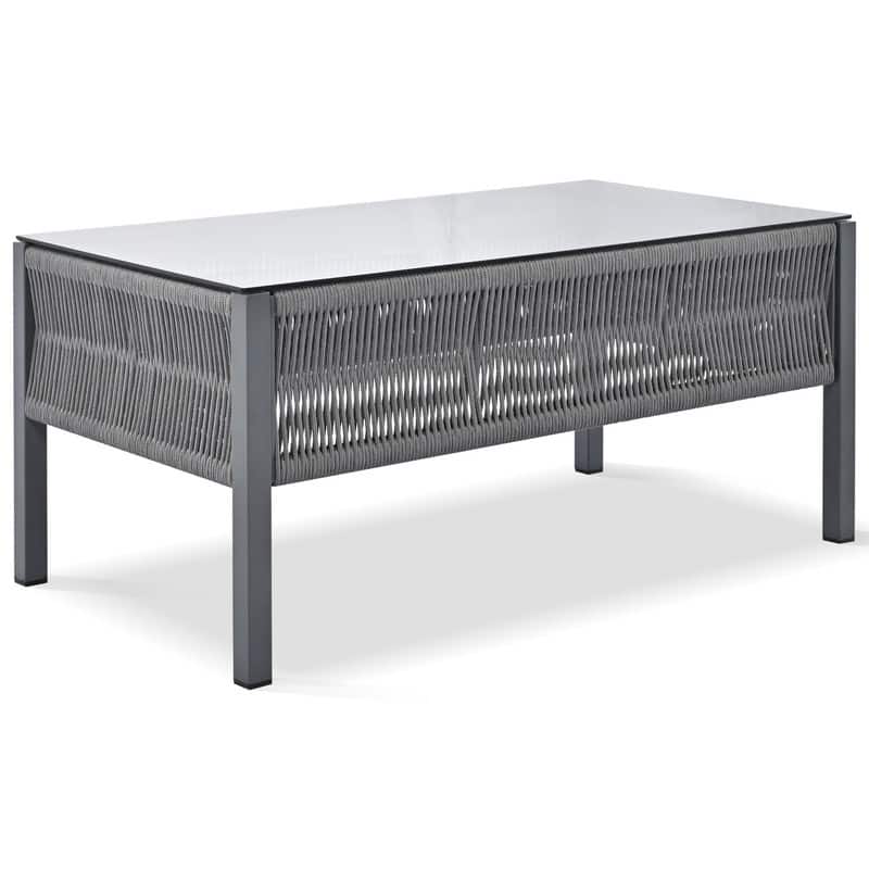 4-Piece Rooftop Patio Set with Tempered Glass Table & Deep Seating Cushions