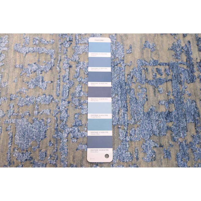 ECARPETGALLERY Hand-knotted Legacy Dark Blue Silk, Wool Rug - 8'0 x 10'0