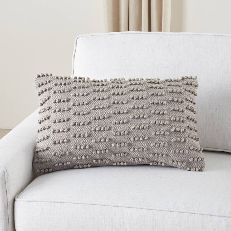 Mina Victory Life Styles Textured Geometric Dots Throw Pillow , ( 12"X20" )