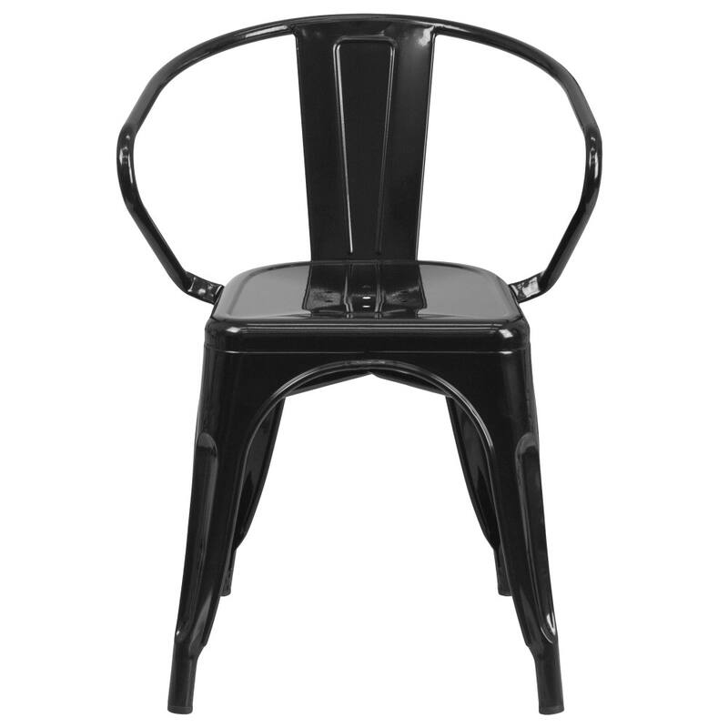 4 Pack Metal Indoor-Outdoor Chair with Arms