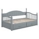 preview thumbnail 15 of 25, Wooden Twin Size Daybed with Twin Size Trundle, Extendable Daybed with Two Storage Drawers, Espresso