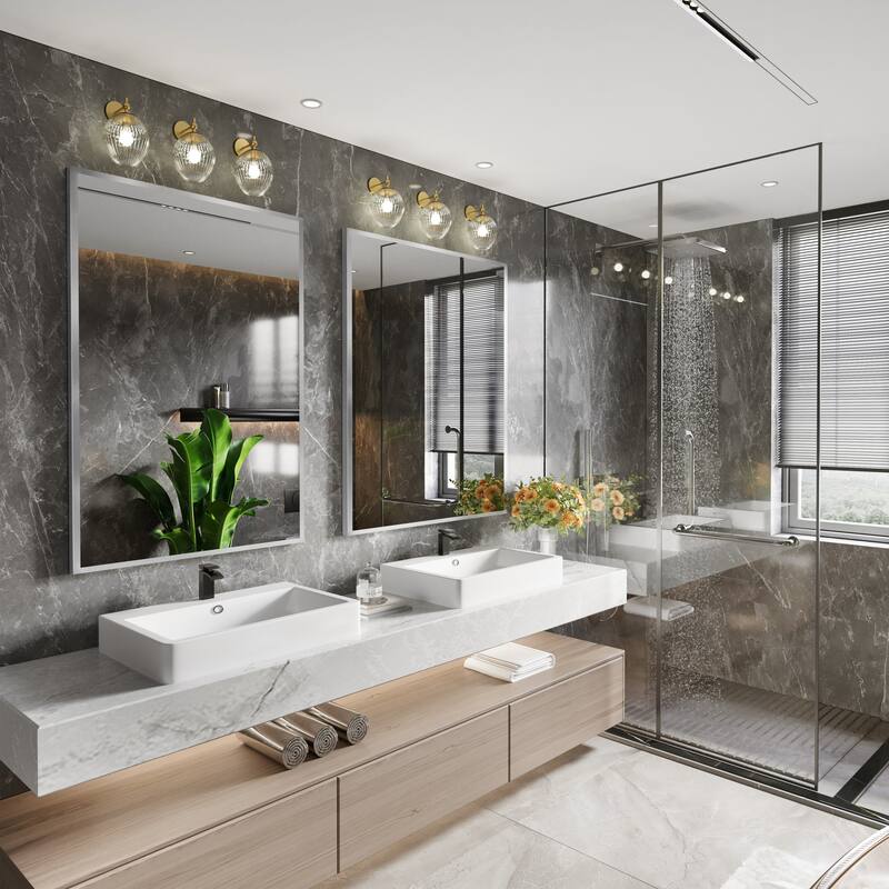Aluminum Alloy Framed Wall Mounted Bathroom Vanity Accent Mirror in