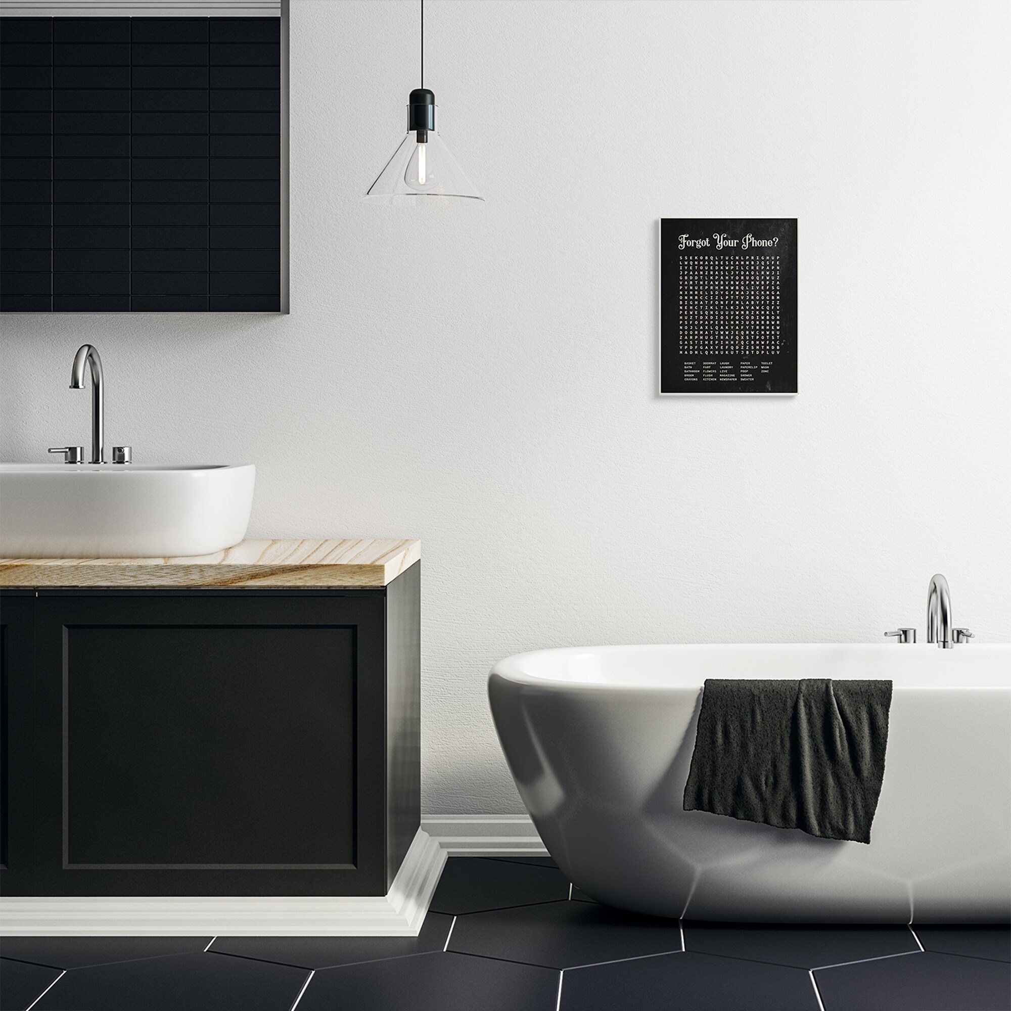 Stupell Forgot Your Phone Crossword Activity Distressed-image