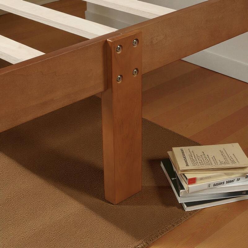 Twin Size Wood Platform Bed with Headboard and Footboard, Sleigh Panel Bed Frame with Wood Slat Support, No Box Spring Needed