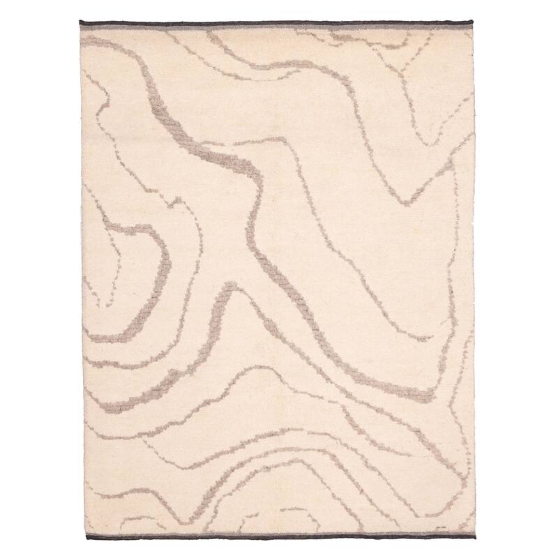 ECARPETGALLERY Hand-knotted Looma Cream Wool Rug - 7'10 x 10'3