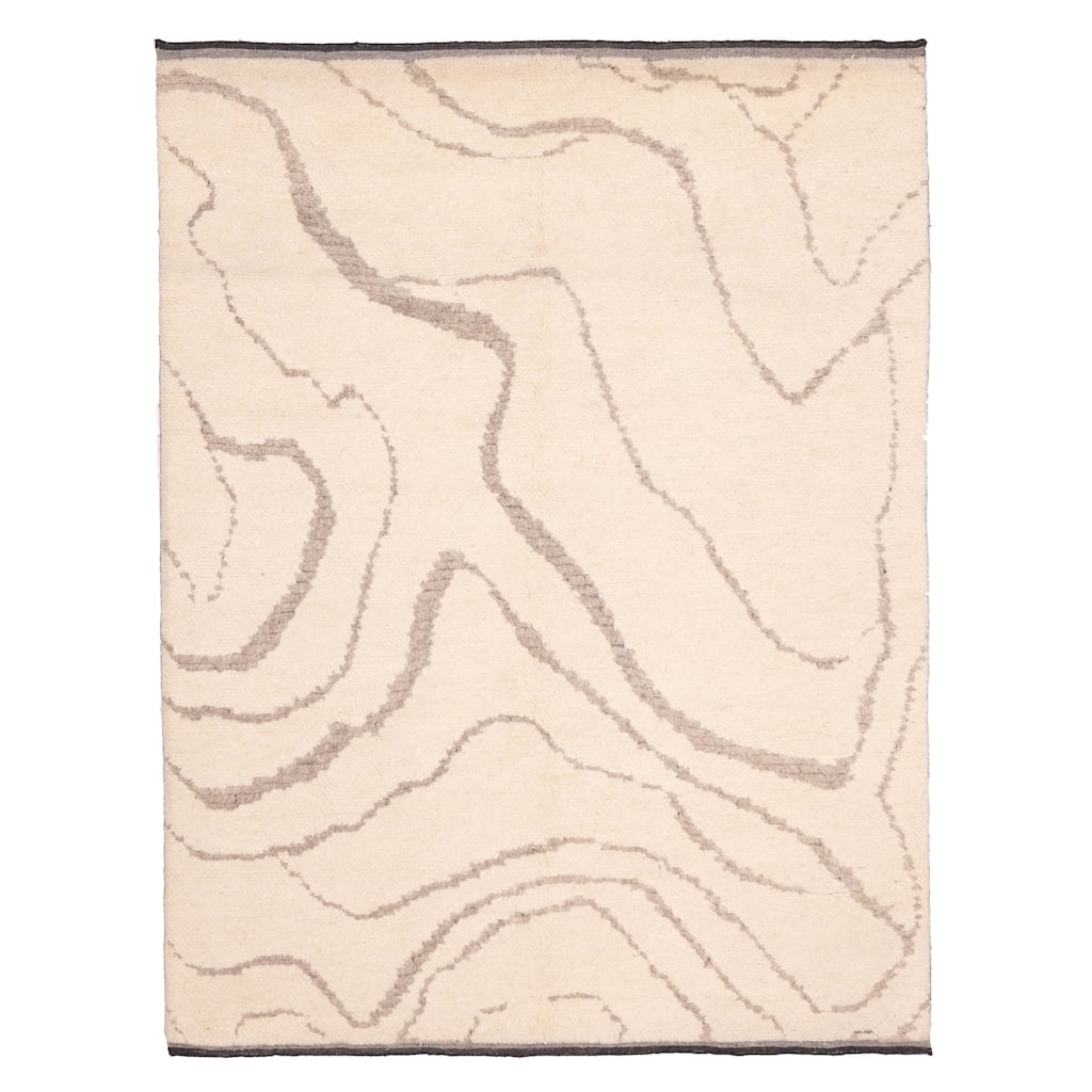 ECARPETGALLERY Hand-knotted Looma Cream Wool Rug - 7'10 x 10'3