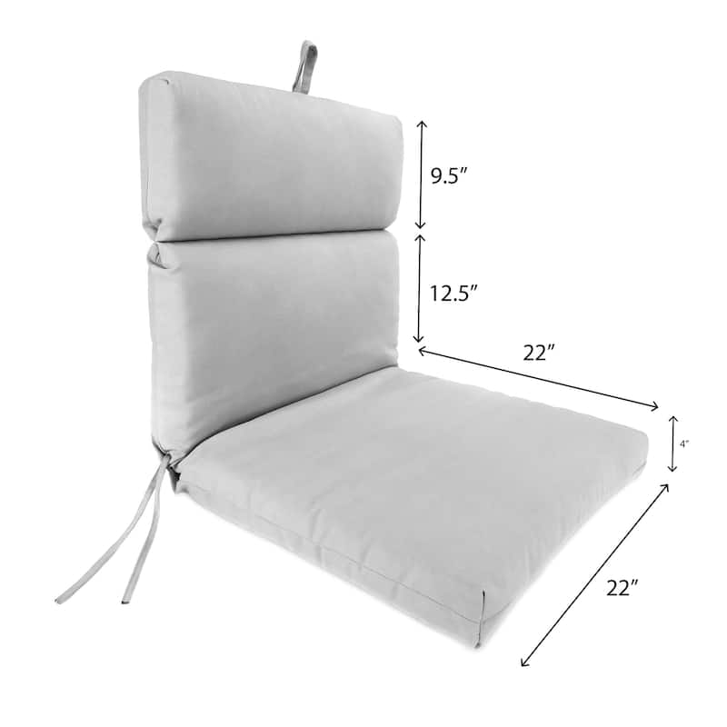 22" x 44" Multicolor Floral Outdoor Chair Cushion with Ties and Loop - 44'' L x 22'' W x 4'' H