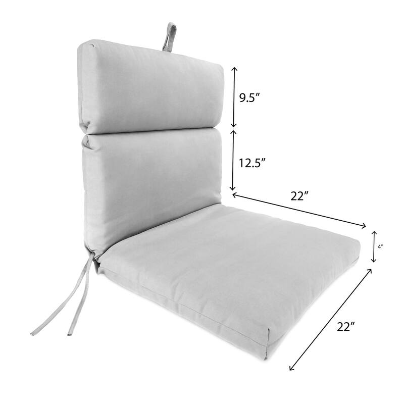 22" x 44" Red Solid Outdoor Chair Cushion with Ties and Loop - 44'' L x 22'' W x 4'' H