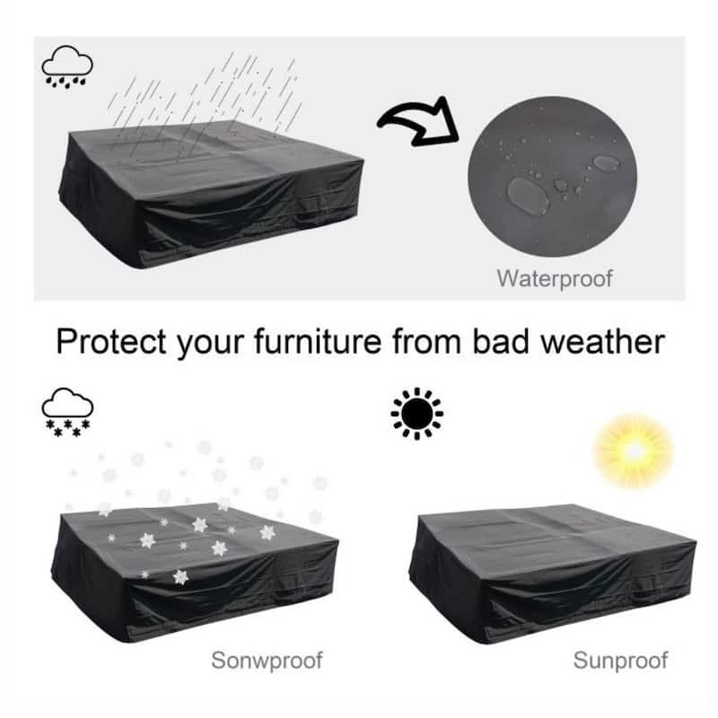 Patio Furniture Covers Waterproof, Outdoor Sectional Sofa Set , Patio Table and Chair Set Cover 106''L x 106''M x 28''H