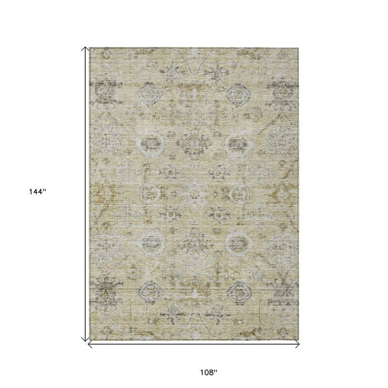 HomeRoots Damask Traditional Rectangle Outdoor Rug