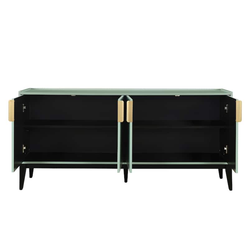 Luxurious Wooden Cabinet with Adjustable Shelves for Living Room & Entryway Storage