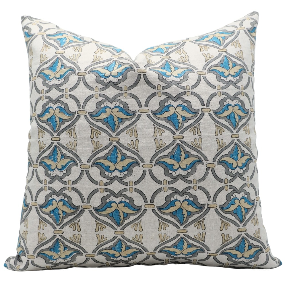 Fabdivine Linen Handmade Block print pillow Cover