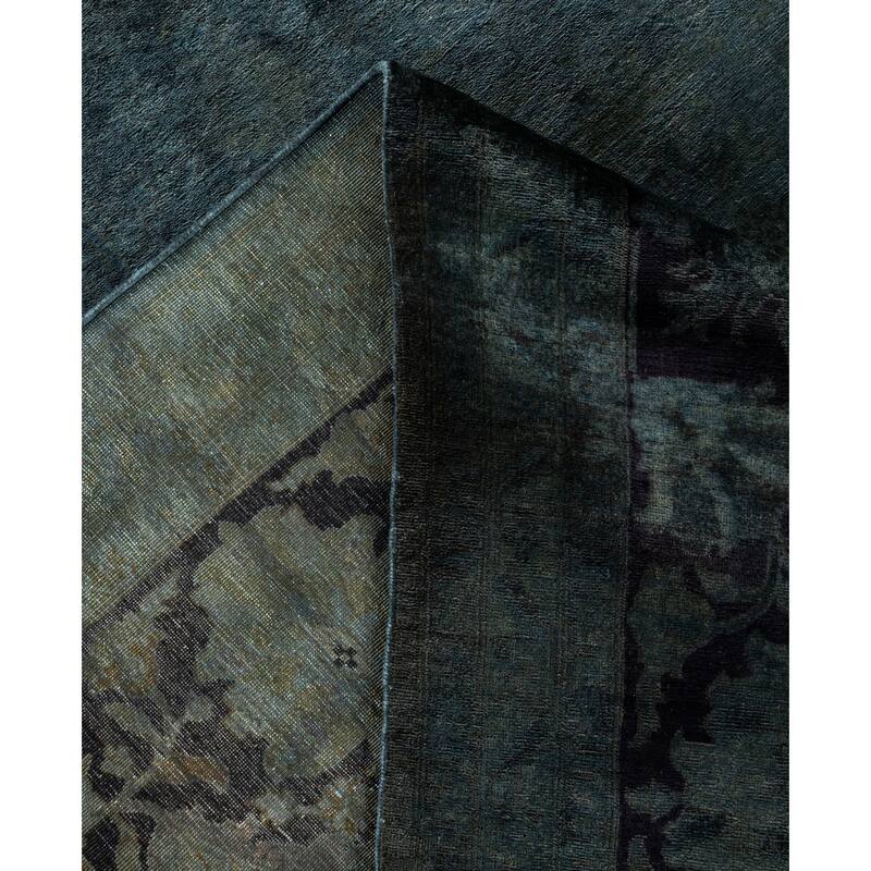 Overdyed One-of-a-Kind Hand-Knotted Area Rug - Black - 8' 10" x 11' 6"