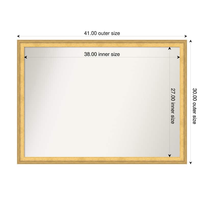 Owen Gold Non-Beveled Wood Framed Bathroom Vanity Wall Mirror - Owen Gold - 41 x 30 in