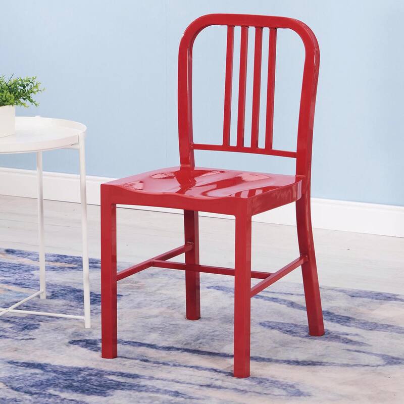 Industrial Metal Indoor-Outdoor Chair Set of 2