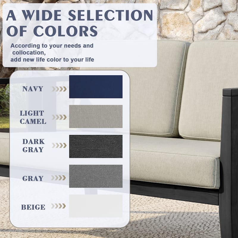 Outdoor Patio Wood Loveseat with Cushion