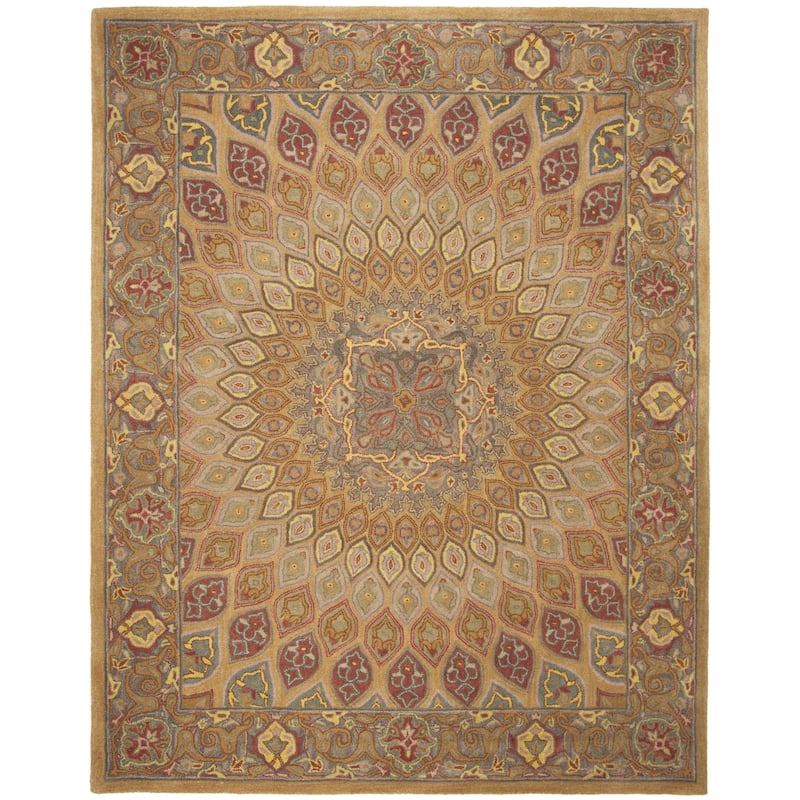 SAFAVIEH Handmade Heritage Wayfarer Traditional Oriental Wool Rug - 5' x 8' - Light Brown/Grey