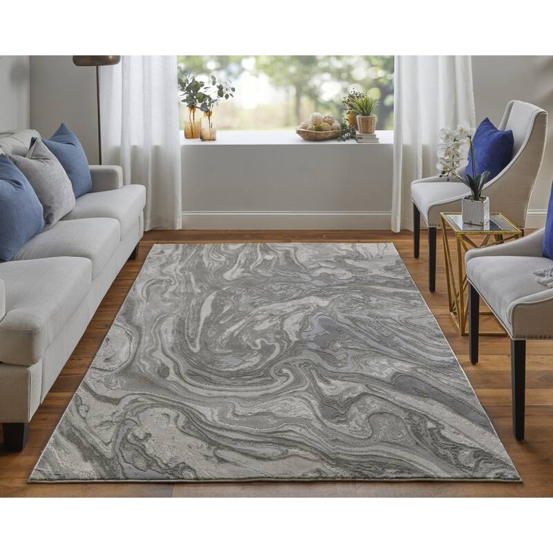 Tiga Abstract Stain Resistant Area Rug By HomeRoots - 2' x 3'