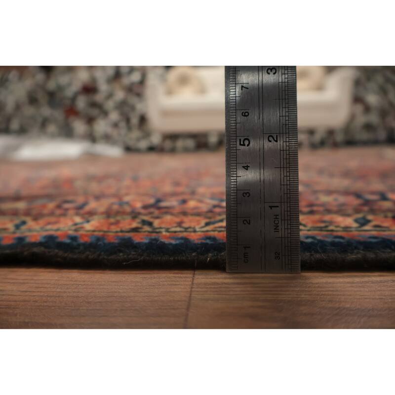 Hand Knotted Oriental 100% Wool Carpet Traditional Floral Oranges & Rust Lilian Area Rug - 4' 11'' X 3' 6''