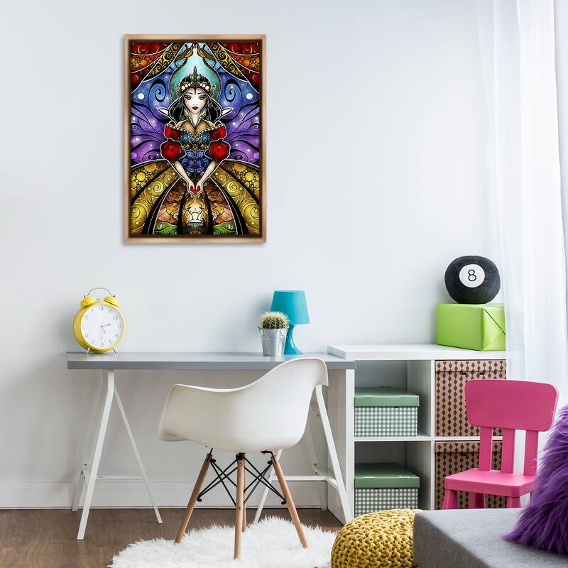 Stupell Nouveau Princess Portrait Framed Floater Canvas Wall Art Design By Mandie Manzano