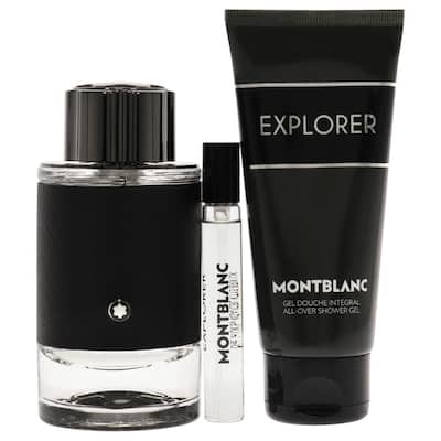 MONTBLANC Explorer Gift Set for Men, Includes: 3.3 Oz & Mini EDP and Gel